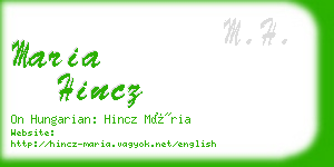 maria hincz business card